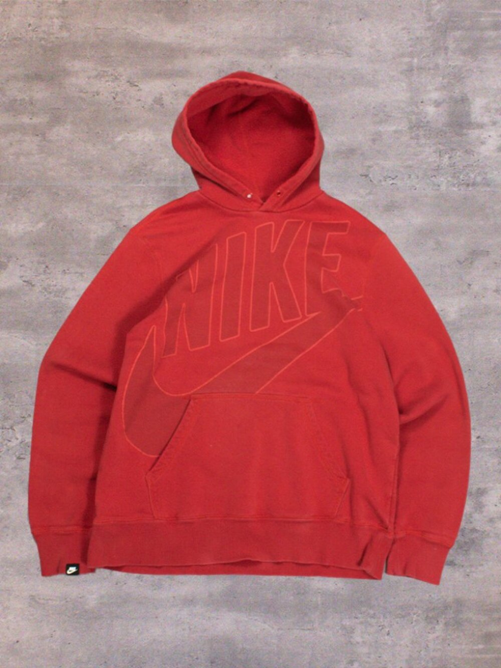 Y2K‎ 2000's 00's Nike Big Logo Baggy Oversize Red Pull Over Hoodie